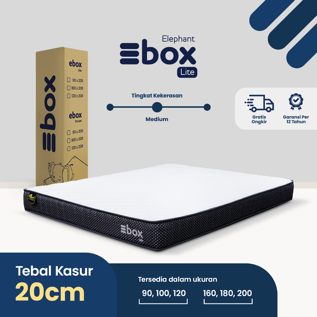 Jual Ebox Lite Kasur Springbed In a box Bonnell Spring Elephant / Kasur ...