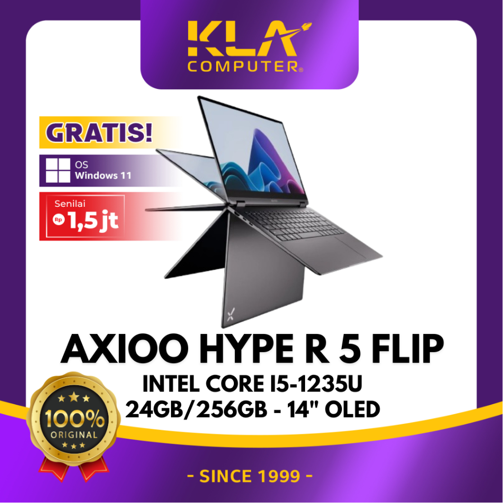 Jual AXIOO Hype R Flip Intel Core i5-1235U 24GB 512GB SSD 14 Inch OLED ...