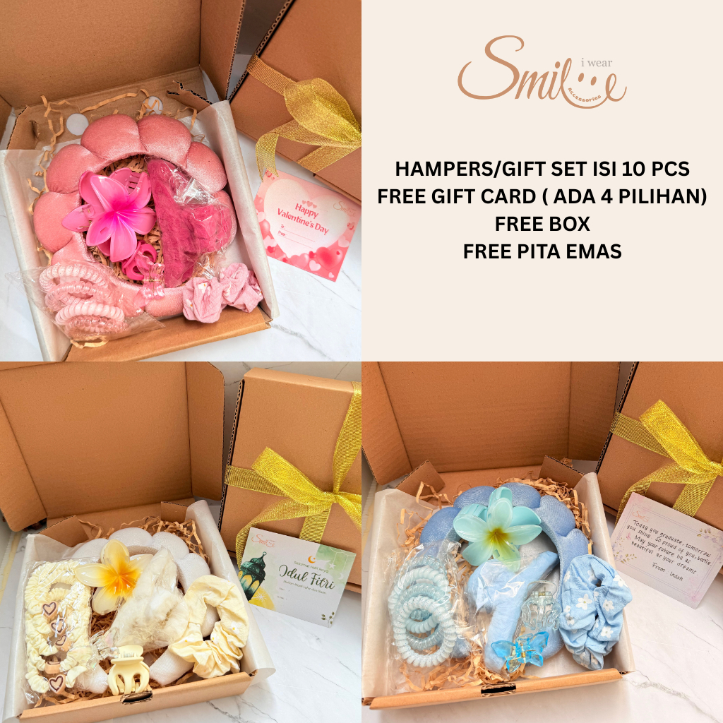 (I WEAR SMILE) 10 pcs GIFT SET BIRTHDAY WANITA /HADIAH IDUL FITRI/HADIAH VALENTINE/GIFT WISUDA