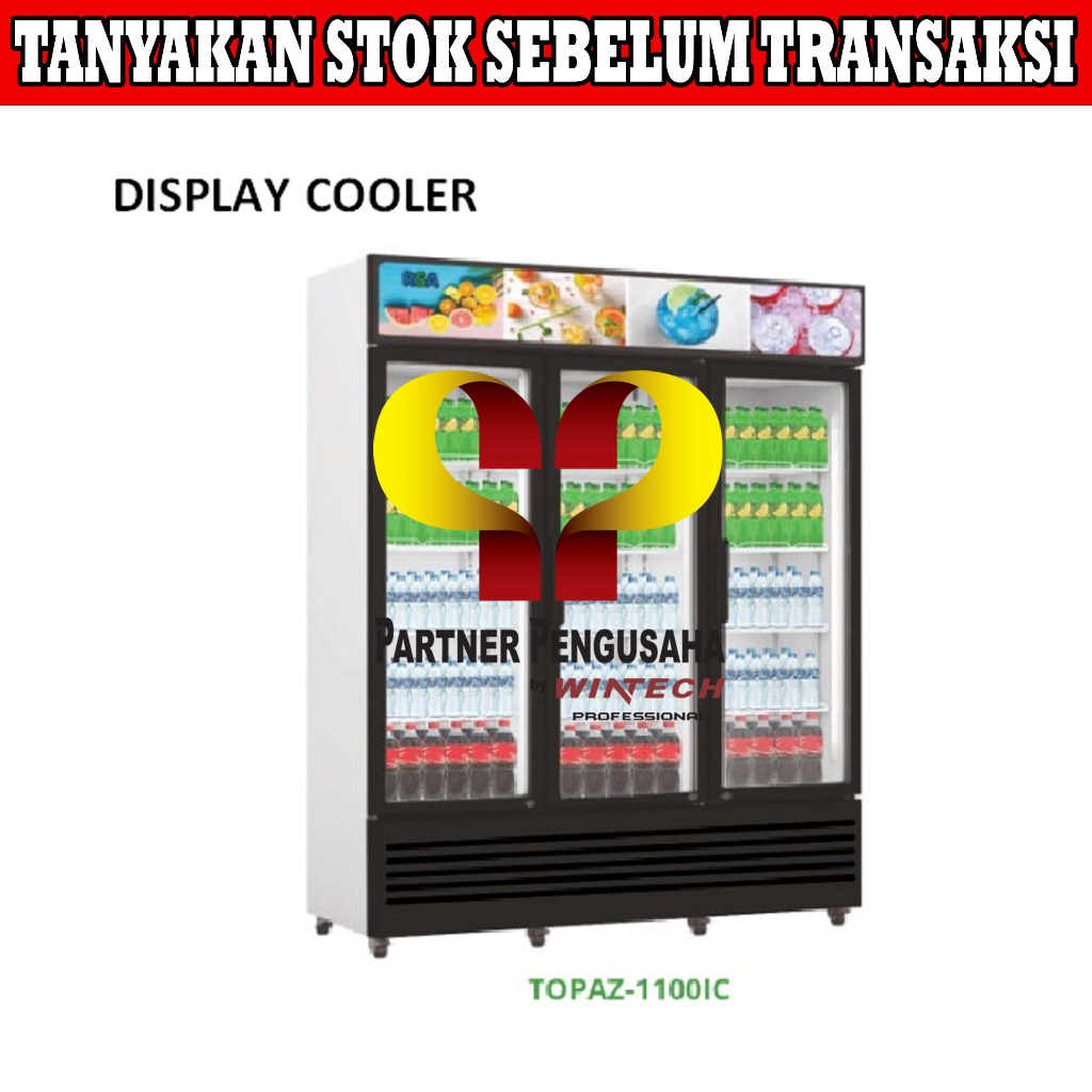 Jual RSA TOPAZ-1100IC Showcase 3 Pintu Display Cooler Lemari Kaca ...