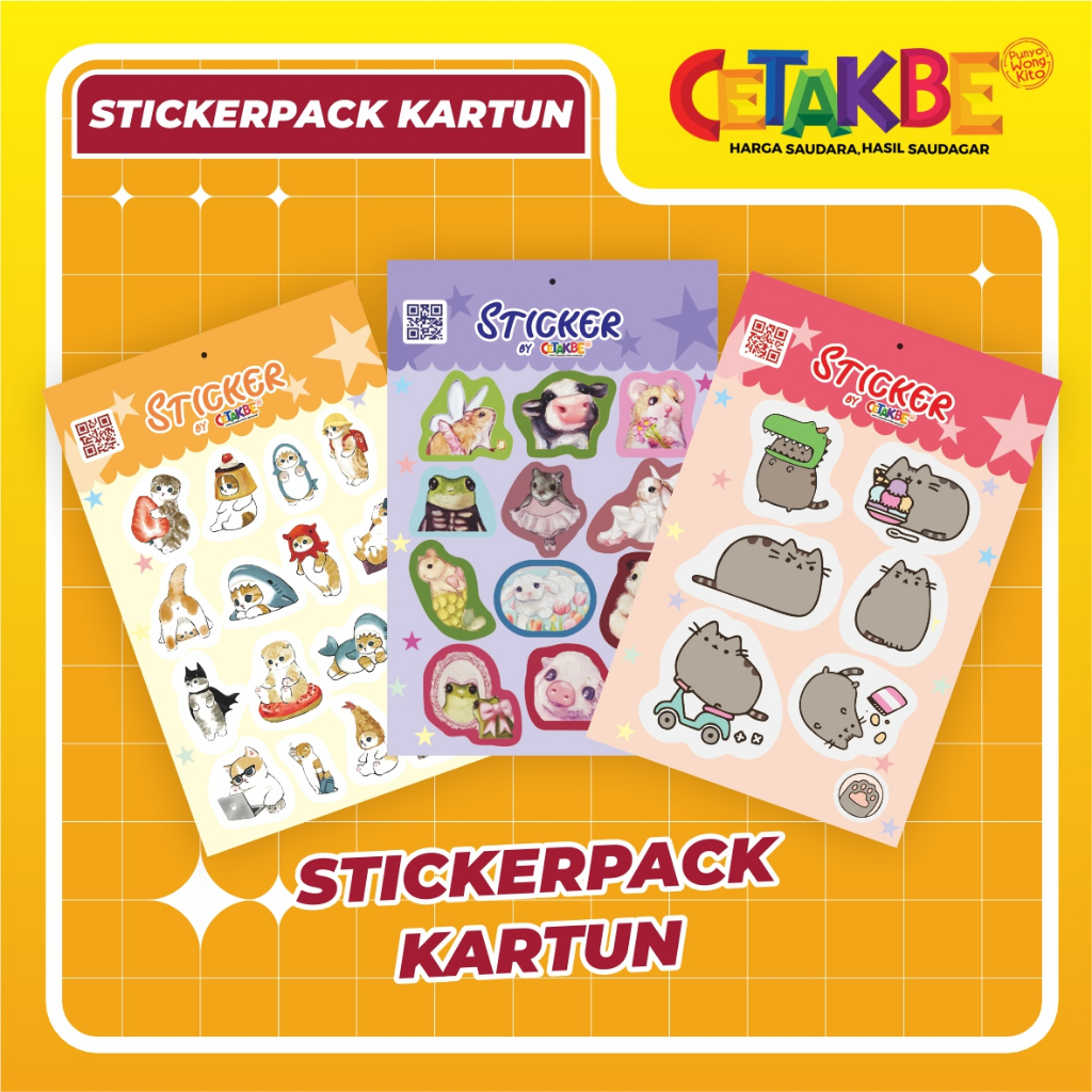 Jual STICKER KARTUN ANAK LUCU | STICKER PACK UKURAN A6 | SUDAH KISSCUT ...
