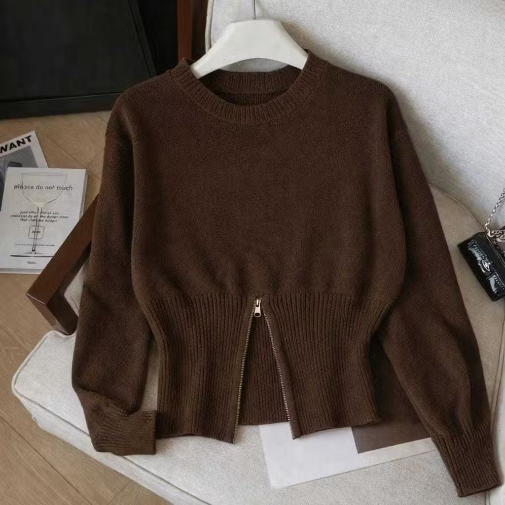 Sweater Rajut Wanita Korean Style Tebal Lengan Panjang