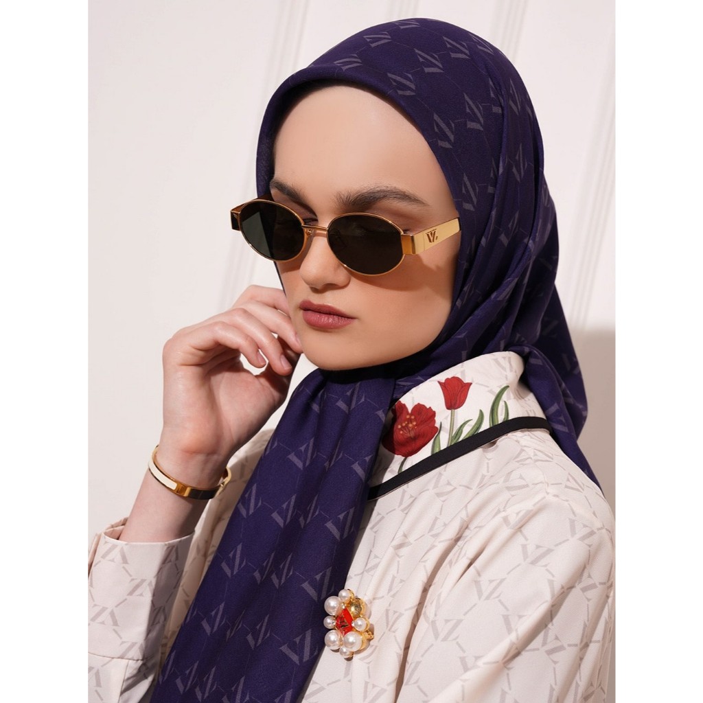Vivizubedi Monogram Voal Scarf 120x120 Cm