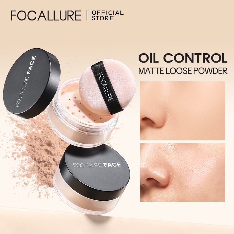 FOCALLURE Super Fine Loose Powder - 3 Colours Bedak Tabur Oil Control Matte