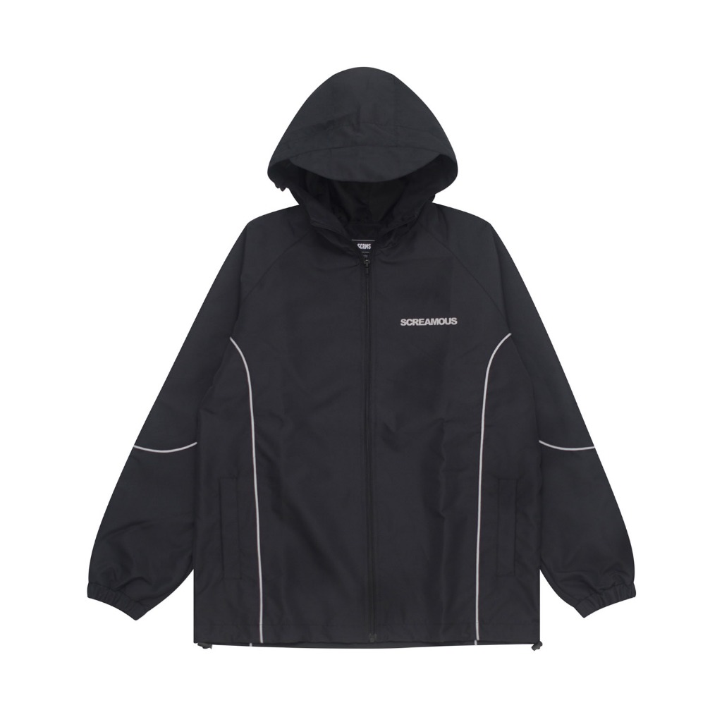 Jual Screamous WindBreaker Jacket Reflective TECTIVE BLACK | Shopee ...