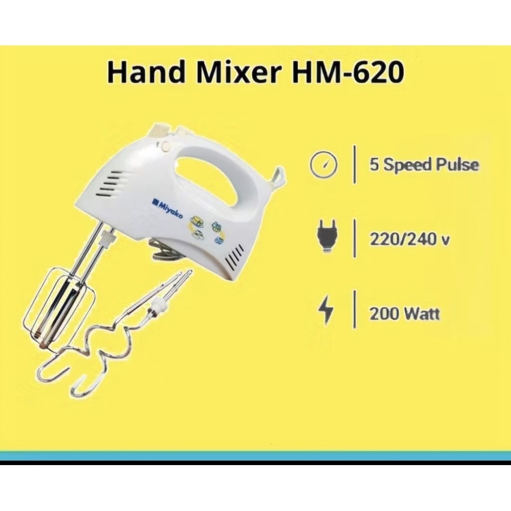 Jual Miyako HM620 - Hand Mixer dengan 5 Kecepatan dan Pegangan ...
