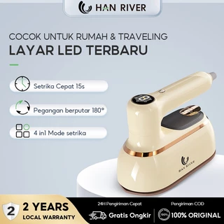 HAN RIVER setrika uap setrika traveling portable 15s penyetrikaan cepat layar pintar mode 4-in-1