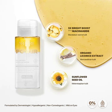 BPOM NPURE Power Clear Micellar Water Acne Power Gentle Hydrate Oil Infused (100ml 300ml)