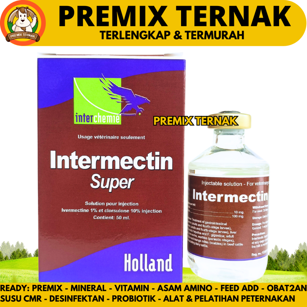 Jual INTERMECTIN SUPER 50 ML - Obat Hewan Ekto Endo Parasit Ternak Sapi ...