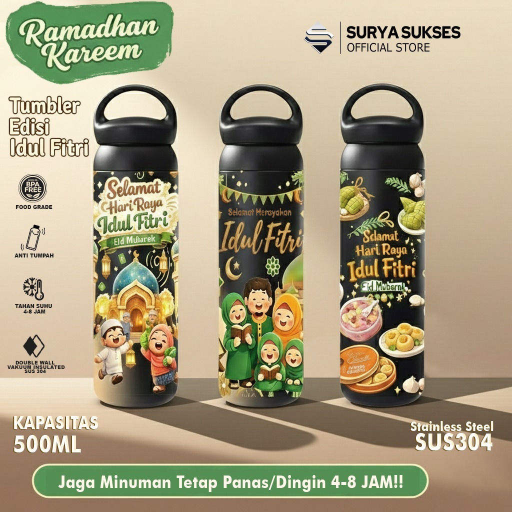 HAMPERS LEBARAN TUMBLER UNIK - BOTOL MINUM UNTUK PARCEL RAMADHAN - SERBA SERBI LEBARAN IDUL FITRI 2026