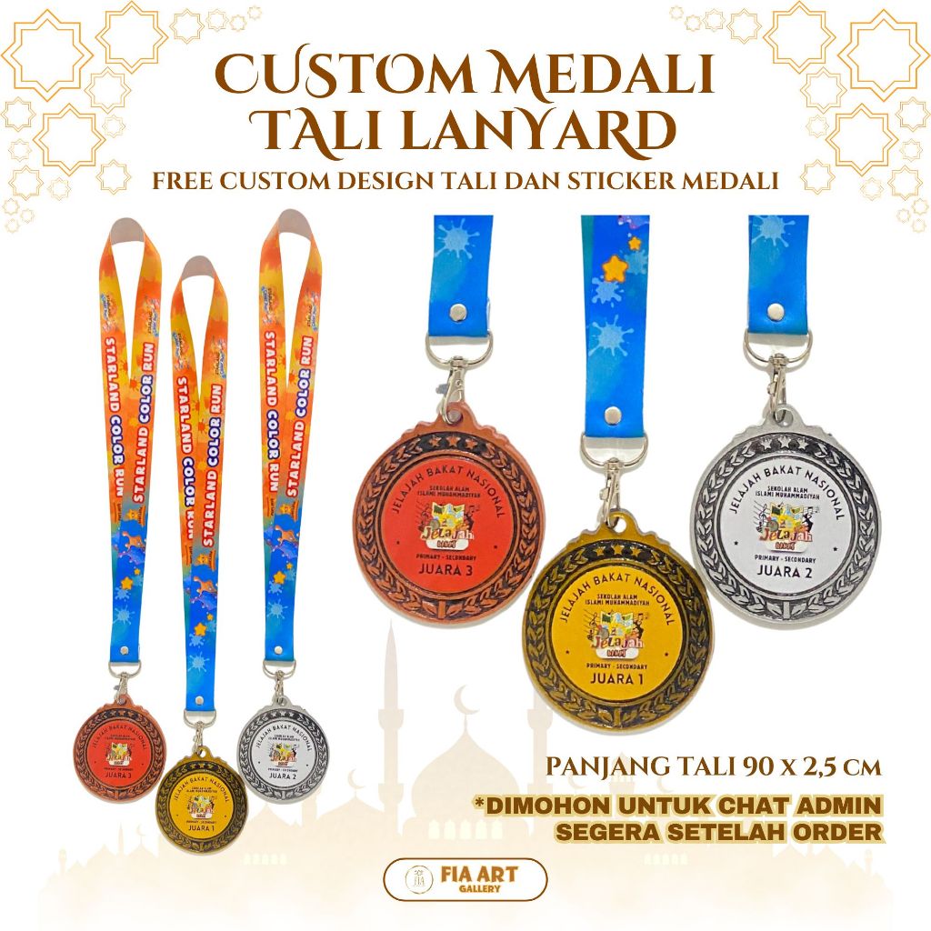 Jual Medali Resin Custom Tali Lanyard FREE Design Sticker Medali Dan ...