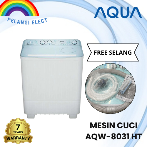 Jual Mesin Cuci 2 Tabung Sanyo Aqua 8031HT / WM-TT80 Hijab Mode Cuci ...