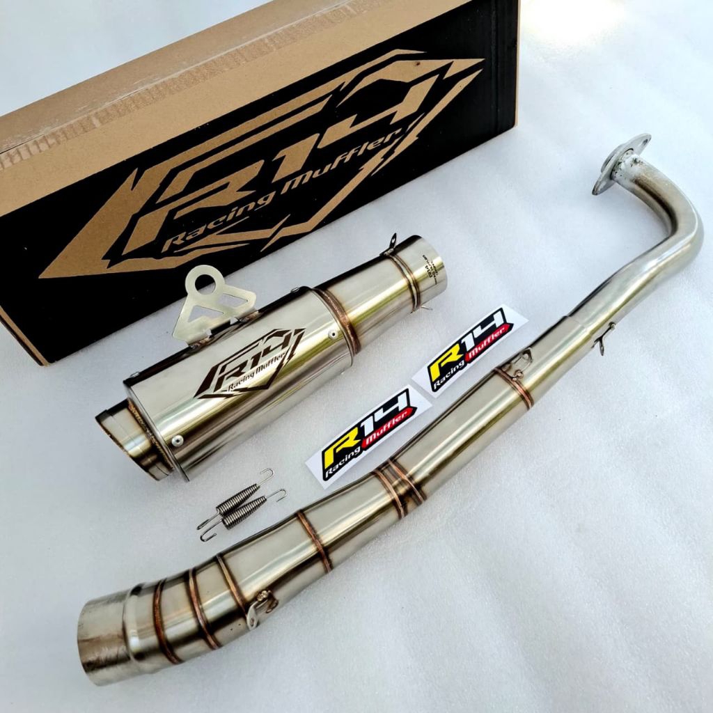 Jual Original knalpot racing R14 bas gahar pnp motor bebek ,vega lama/r ...