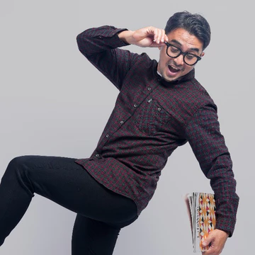DGM Kemeja Flanel Pria Lengan Panjang Biru Garis Abu Kemeja Pria Flanel Pria Kemeja Panjang 001