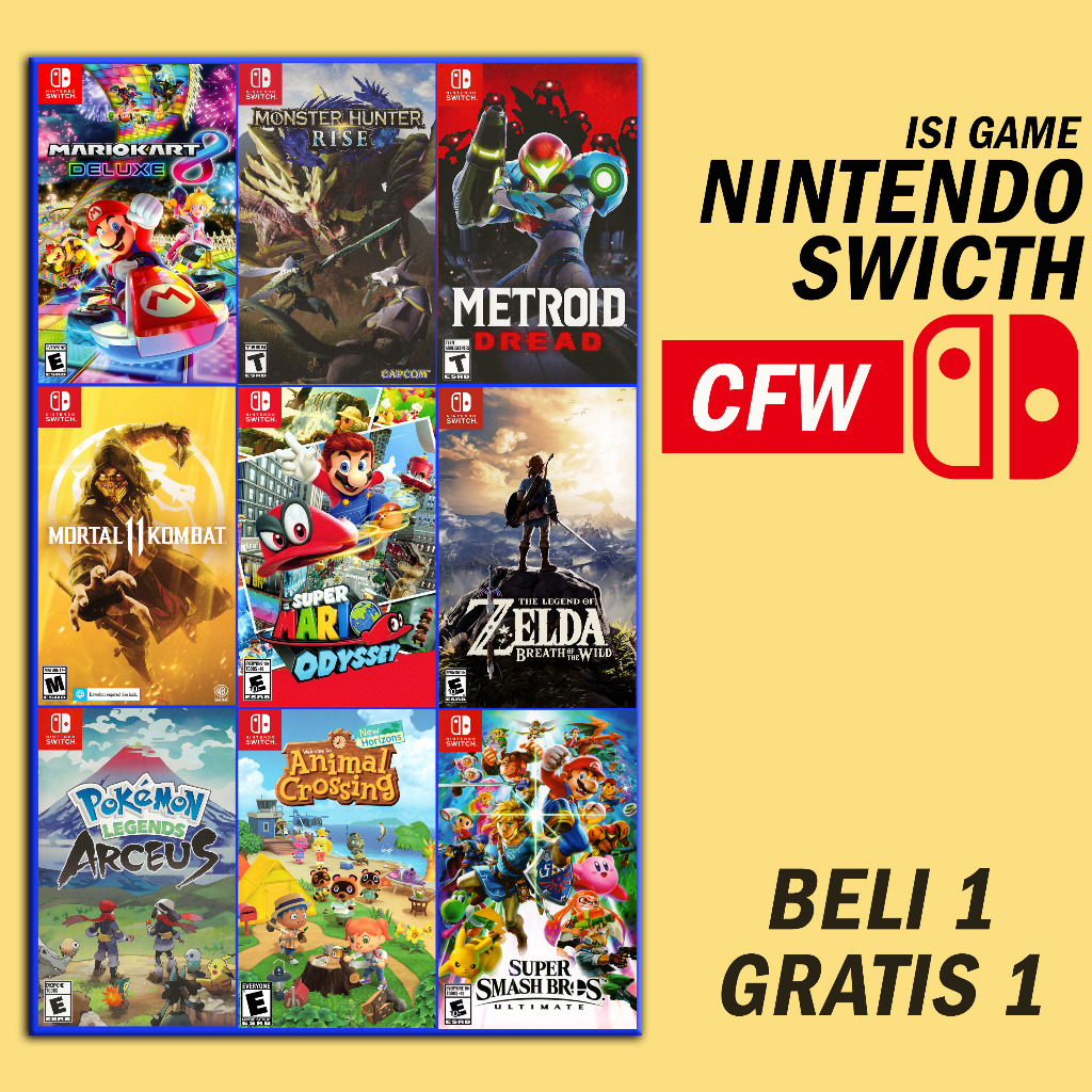 Jual GAME nintendo switch cfw isi game bebas request full dlc | Shopee ...
