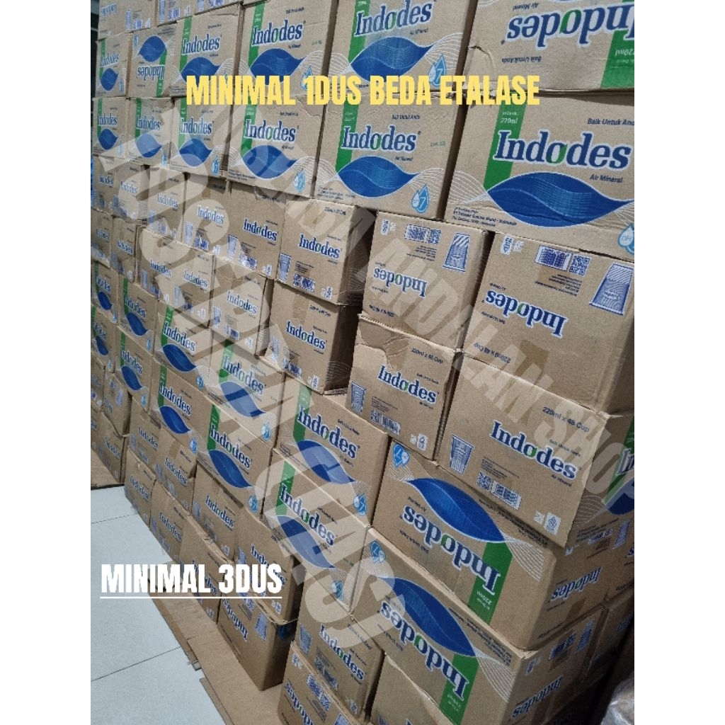 Jual Indodes CUP 220ml per dus isi 48pcs air mineral 1karton termurah ...