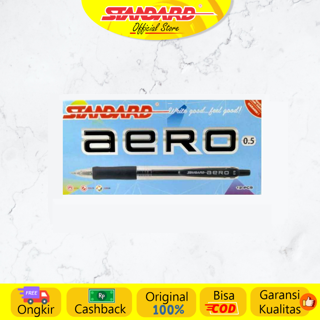 Standard - Pulpen Aero 0.5 Gel ( Alat Tulis / Pen / Ballpoint / Pena ) (6)