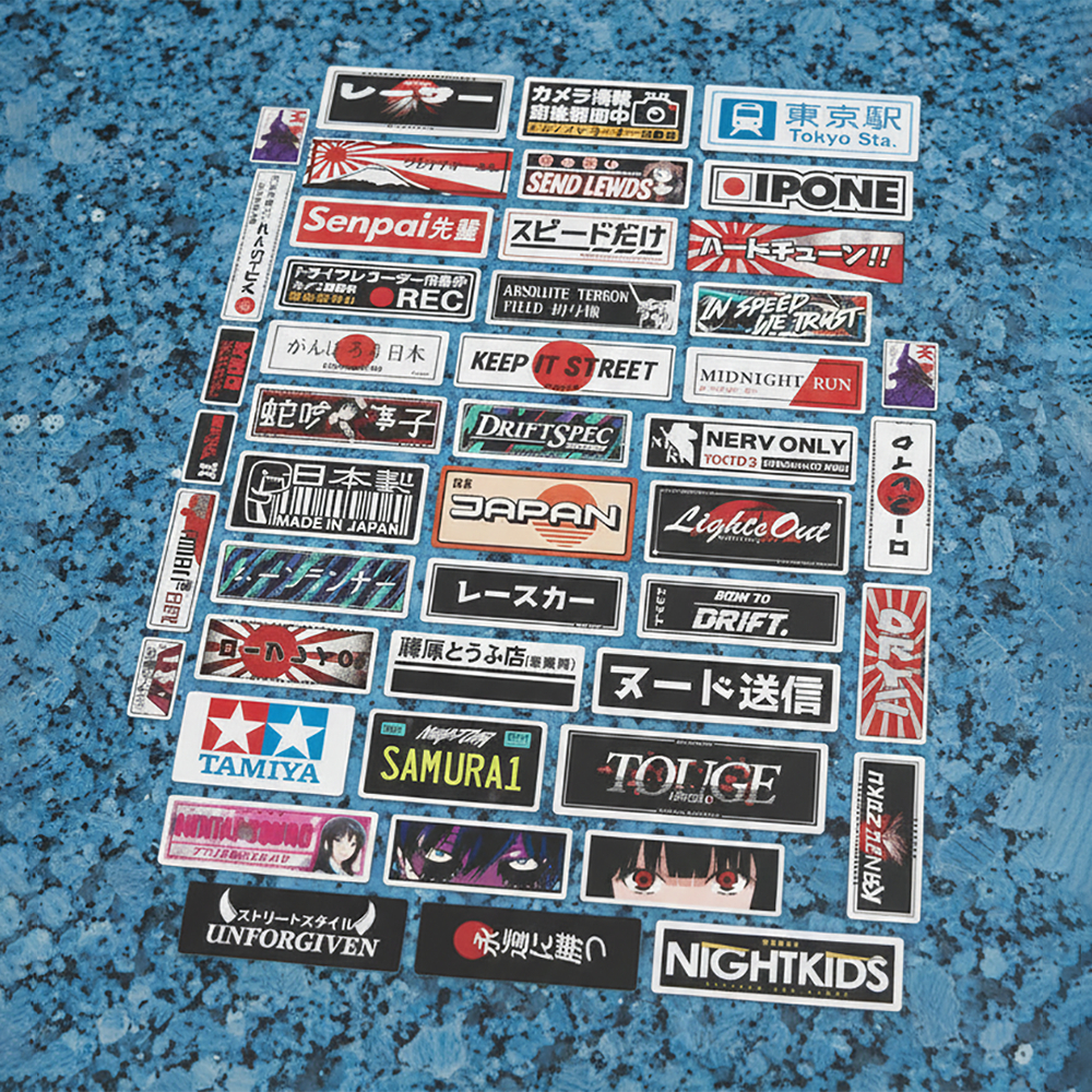 Jual 40 PCs set Sticker Japanese JDM Vinyl Anti dan Tahan Air ...