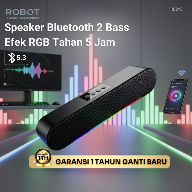 Jual ROBOT Bluetooth Speaker RB290 10W Stereo Bass RGB Lampu 5 Mode ...