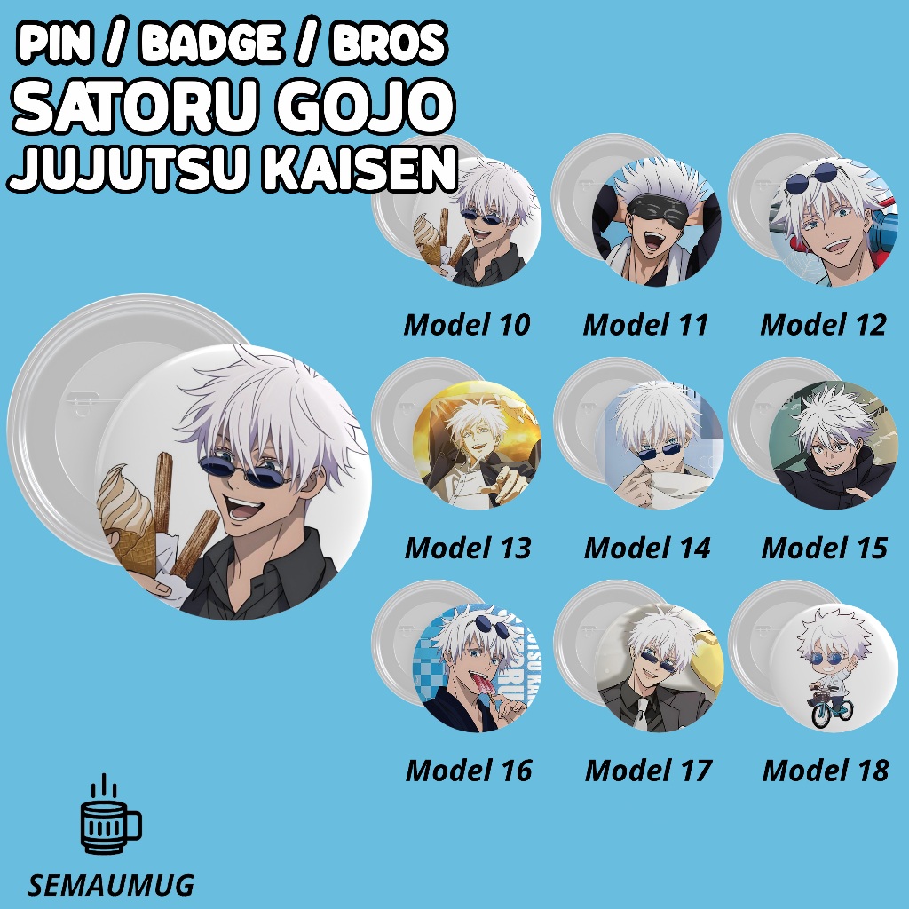 Jual PIN GOJO JUJUTSU KAISEN KADO BROS BADGE BULAT ANIME LUCU PRINT ...