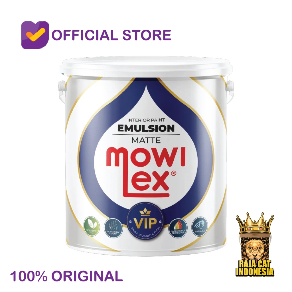 Jual CAT TEMBOK INTERIOR | MOWILEX EMULSION VIP WARNA PUTIH PRIMA E1000 ...