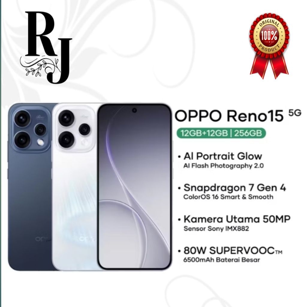 Jual Oppo Reno 15 5G Ram 8/256 dan 12/256GB, Garansi Resmi oppo ...
