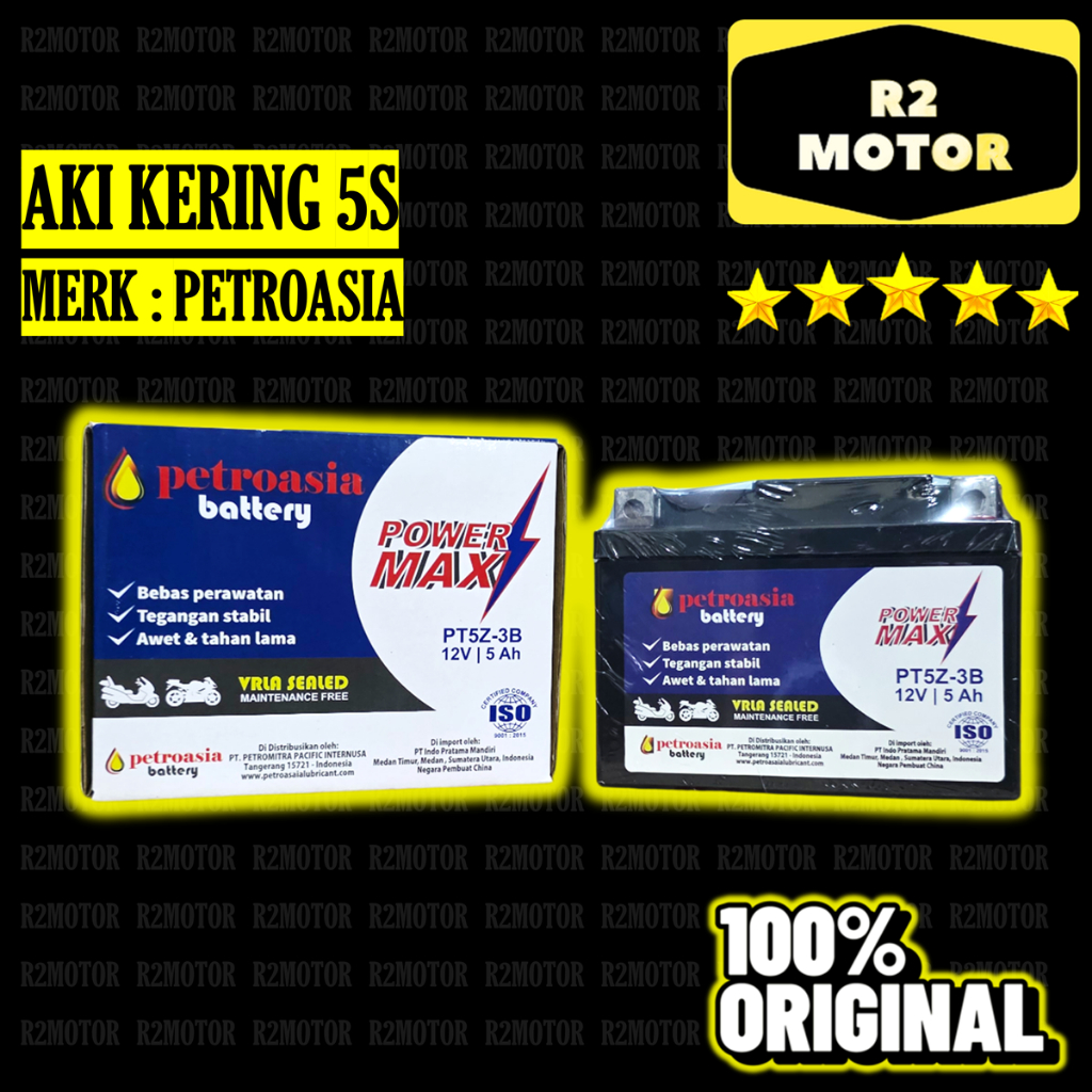 PETROASIA AKI KERING MF GTZ5S GTZ 5S PT5Z-3B BEAT SCOOPY VARIO MURAH AWET ANTI BOCOR ORIGINAL