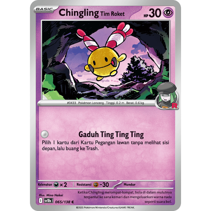 Jual Kartu Pokémon TCG Bahasa Indonesia KONDISI NM [276] Chingling Tim ...