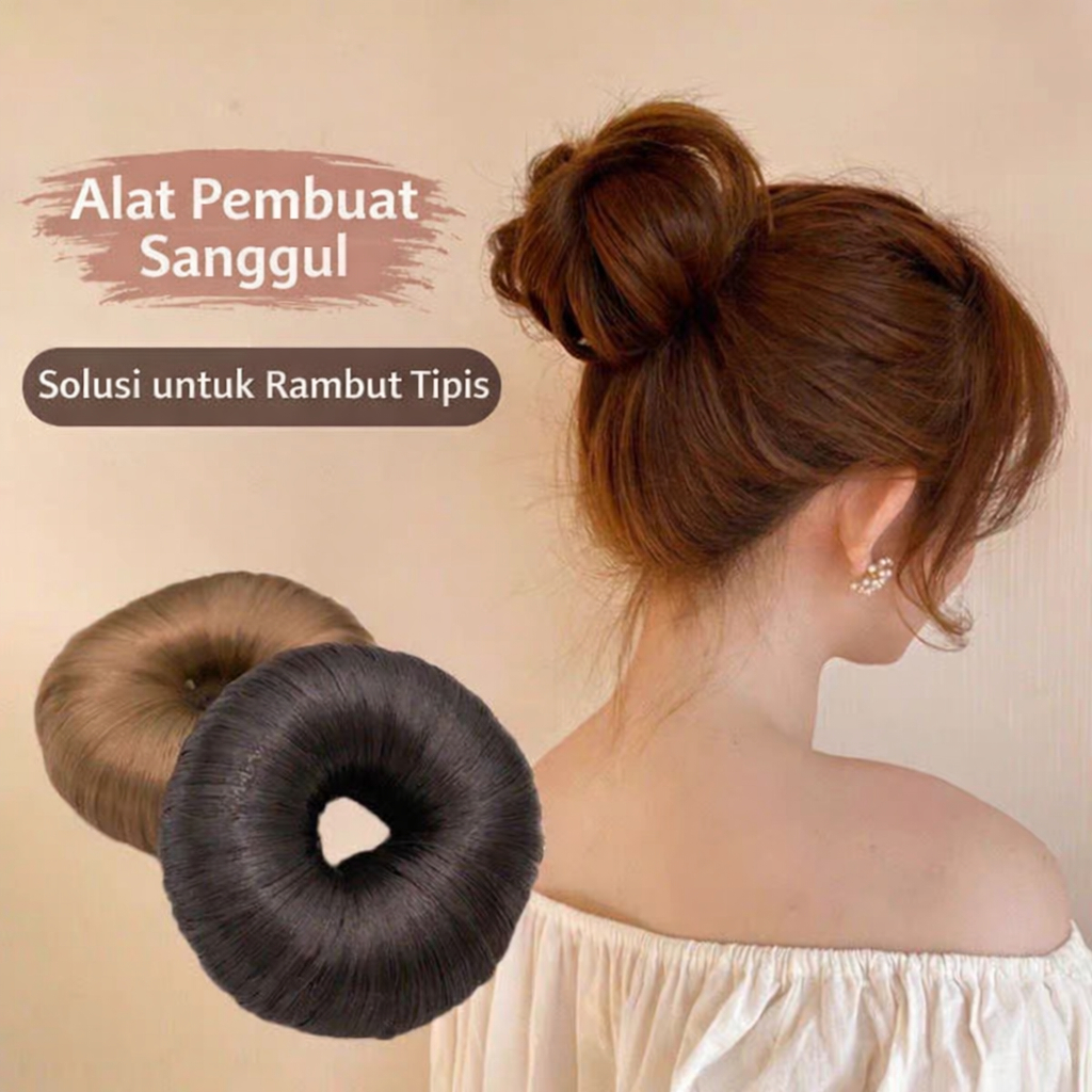 Jual Hair Donut Bun 7cm Premium Warna Hitam Coklat– Alat Pembuat ...