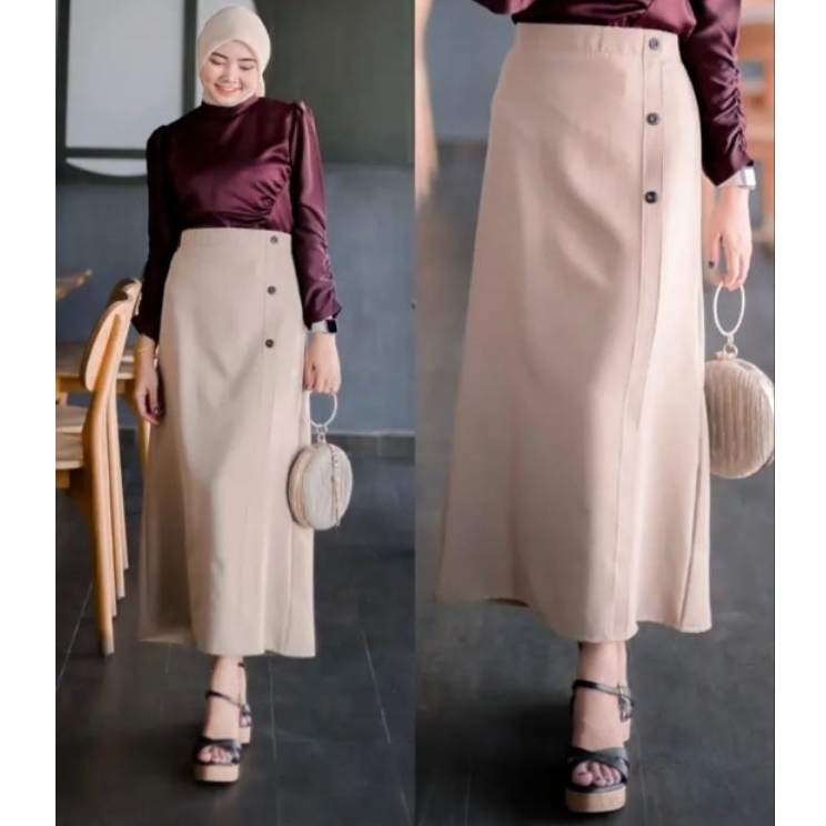 Jual Luna Skirt Rok Panjang Wanita Korean Style Standar Jumbo / Rok ...