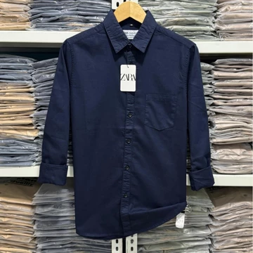 Kemeja Kerah ZARA Premium Kemeja Polos Lengan Panjang Slim Fit Kemeja Kasual Katun Twill 40s