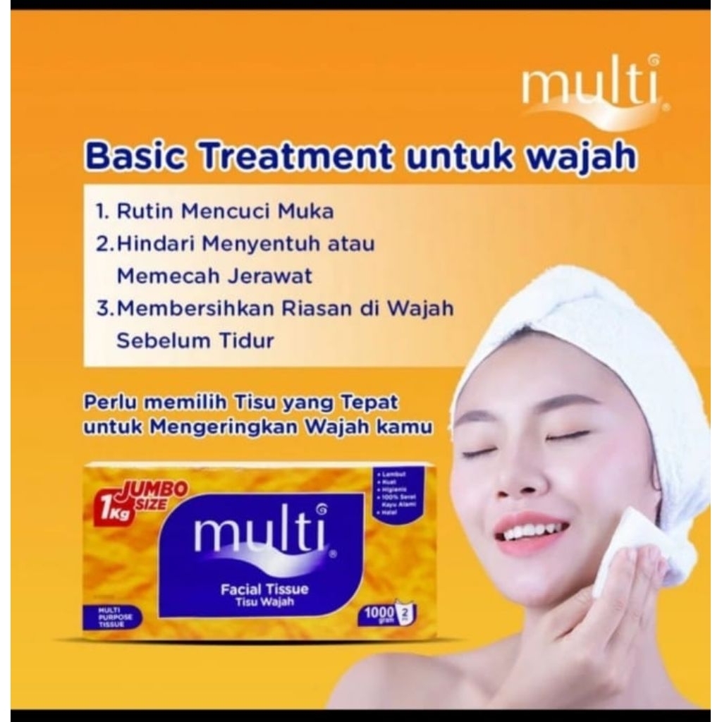 Jual 1 Dus (16Pack)Tissue Multi 1000 Gram / 1 Kg 2ply Jumbo Size Kiloan ...