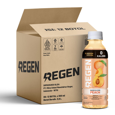 Jual Regen Minuman Sehat Bebas Gula Peach 12 x 300 ml | Shopee Indonesia
