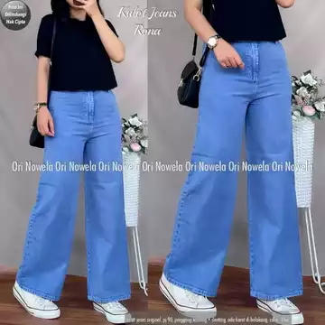Aqila Fashion Higwaitshigh Waist Kulot Jeans Wanita Premium Asli Jeans Tebal