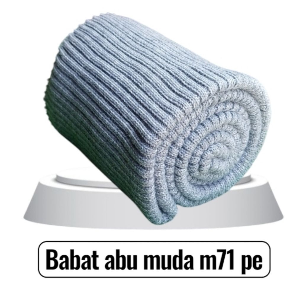 Jual kain rib bur bagian lengan kerah pinggang jaket abu polos salur ...