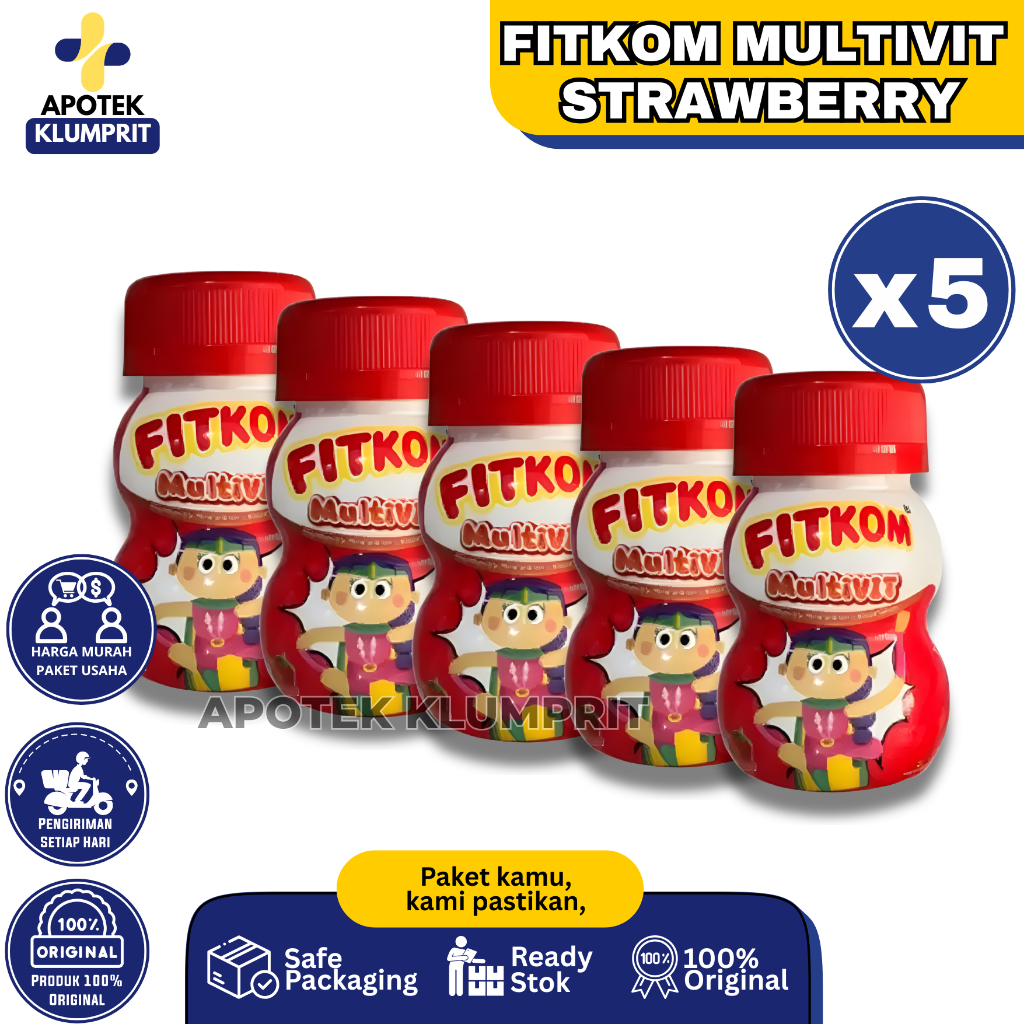 Jual Fitkom Multivitamin Strawberry 21 Tab Bundling Tablet Hisap Rasa ...
