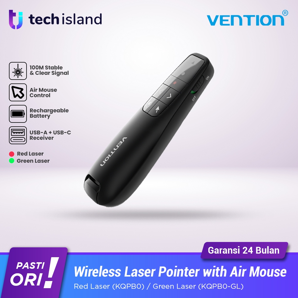 Jual Vention Wireless Presenter Remote Red Laser Pointer with Air Mouse ...