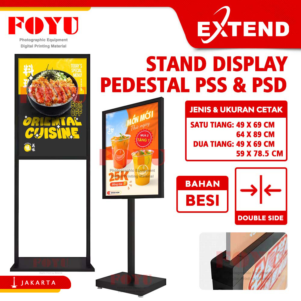 Jual Extend Stand display banner poster Menu Pedestal Dua Sisi 50x70cm ...