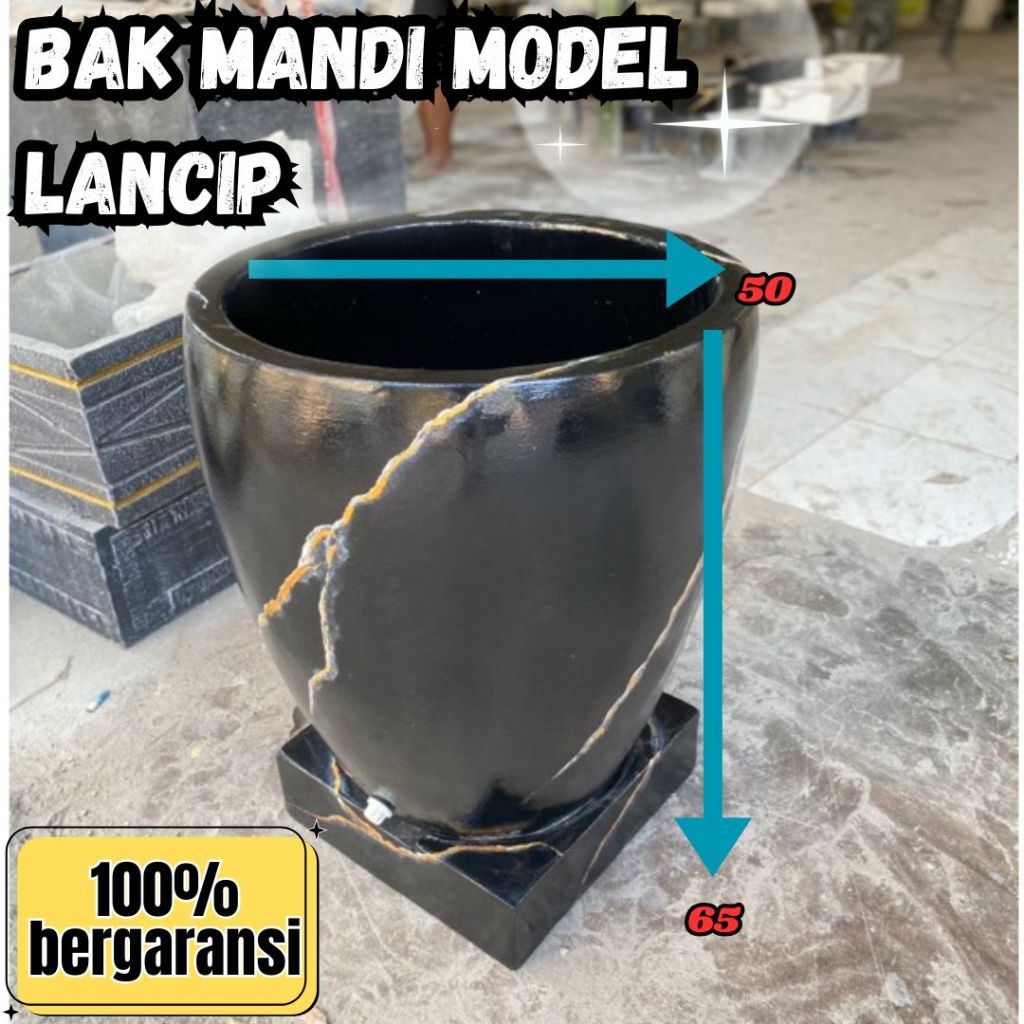 Bak mandi cor tebal anti pecah 65x50 bak air kamar mandi kuat awet ONGKIR OTOMATIS