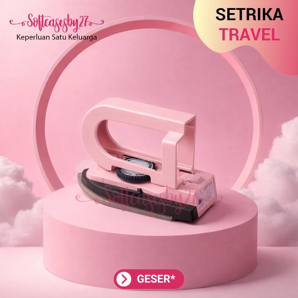 Setrika Mini Travel Lipat Teflon Anti Lengket