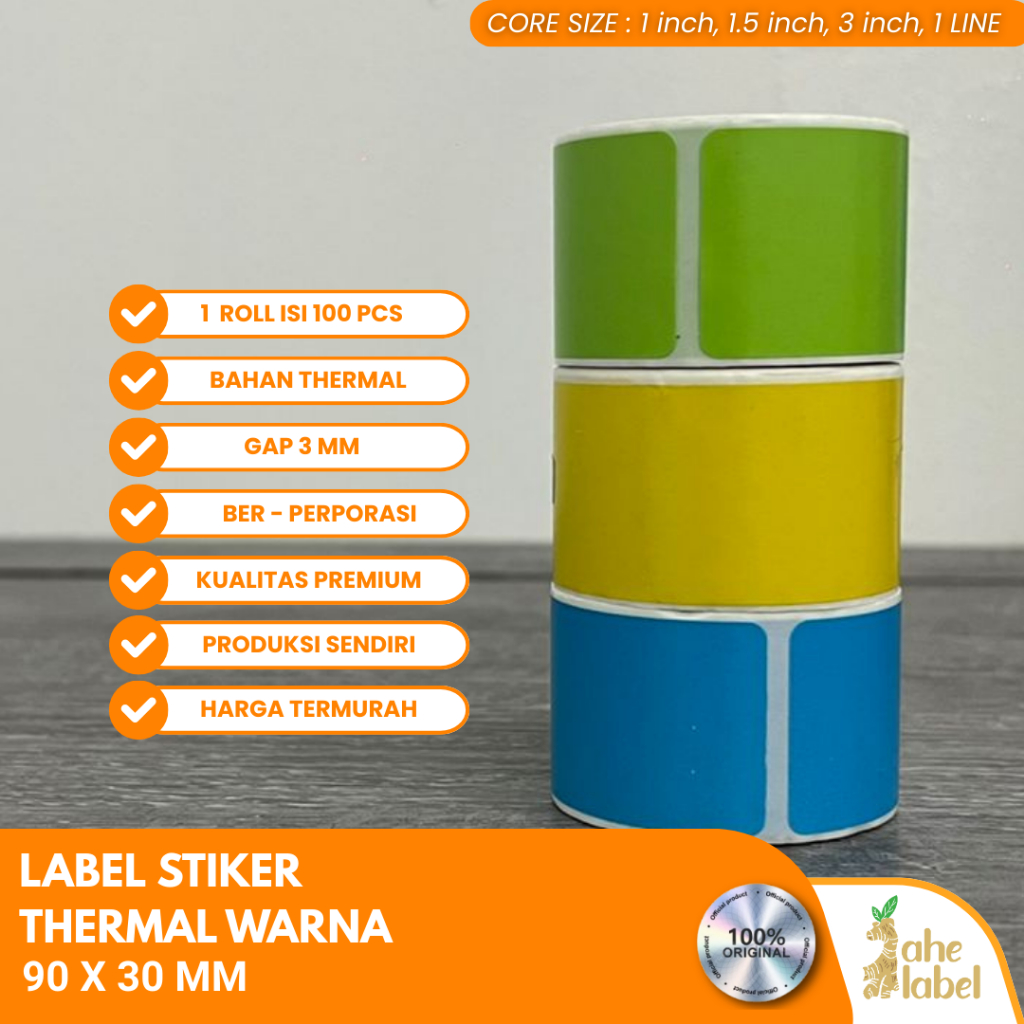 Jual LABEL STIKER THERMAL 90X30 MM STIKER LABEL TIMBANGAN 90X30 MM ...