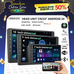 ESSGOO Head Unit Android 14 4GB+64GB  7/9/10 Inch 2Din Wifi GPS Wireless Carplay