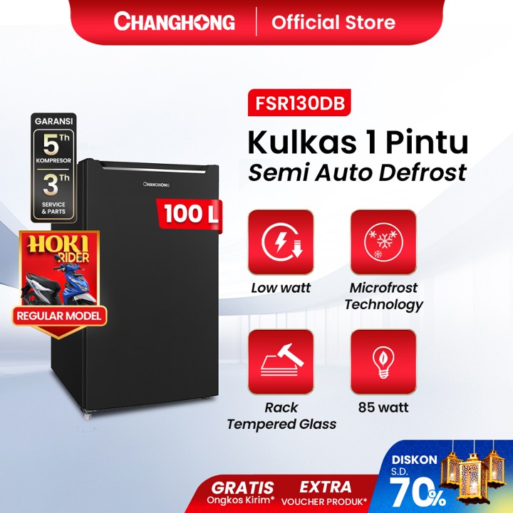[Best Selling] New Changhong Kulkas 1 pintu (Refrigerator) Lemari Es Kapasitas 1