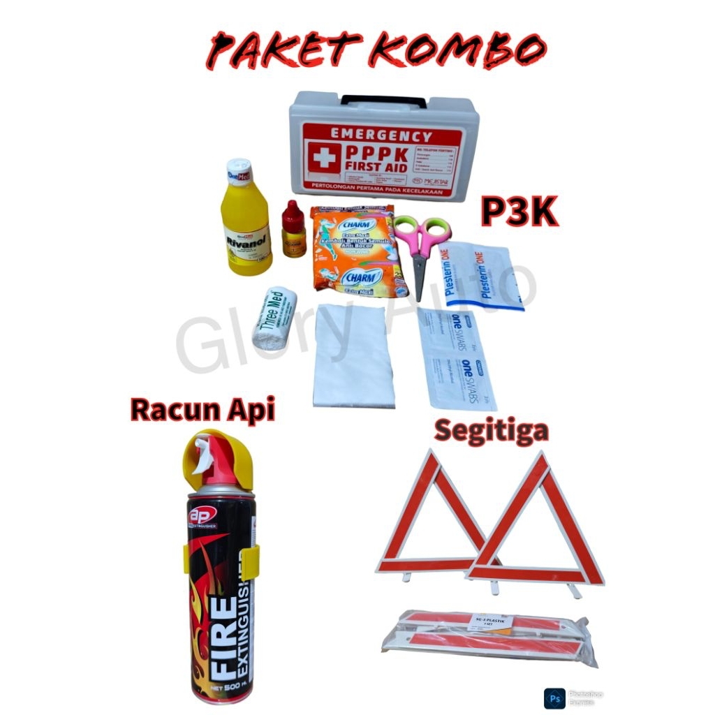 Jual KOMBO HEMAT RACUN API/PEMADAM API, KOTAK OBAT P3K & SEGITIGA ...