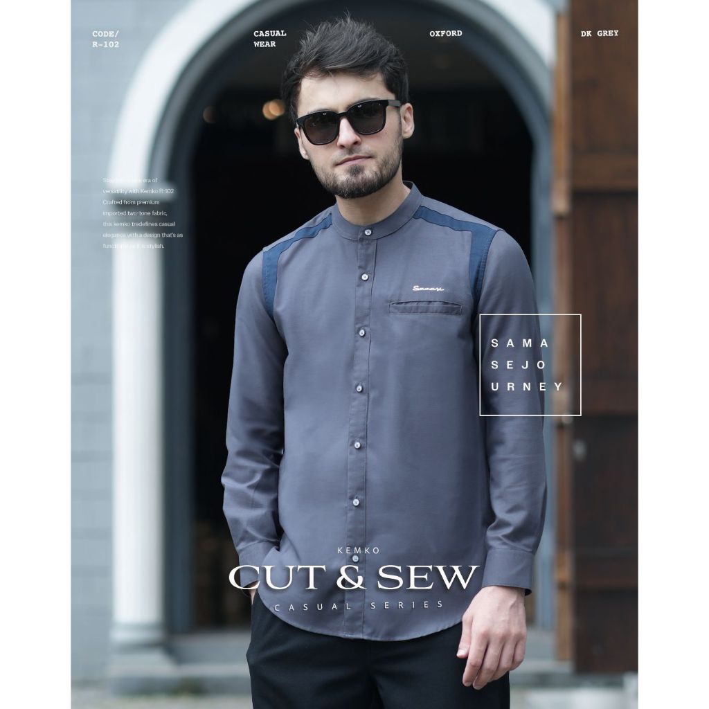 Jual SAMASE Kemko Cut & Sew R102 Kemeja Koko Atasan pria Muslim Dewasa ...
