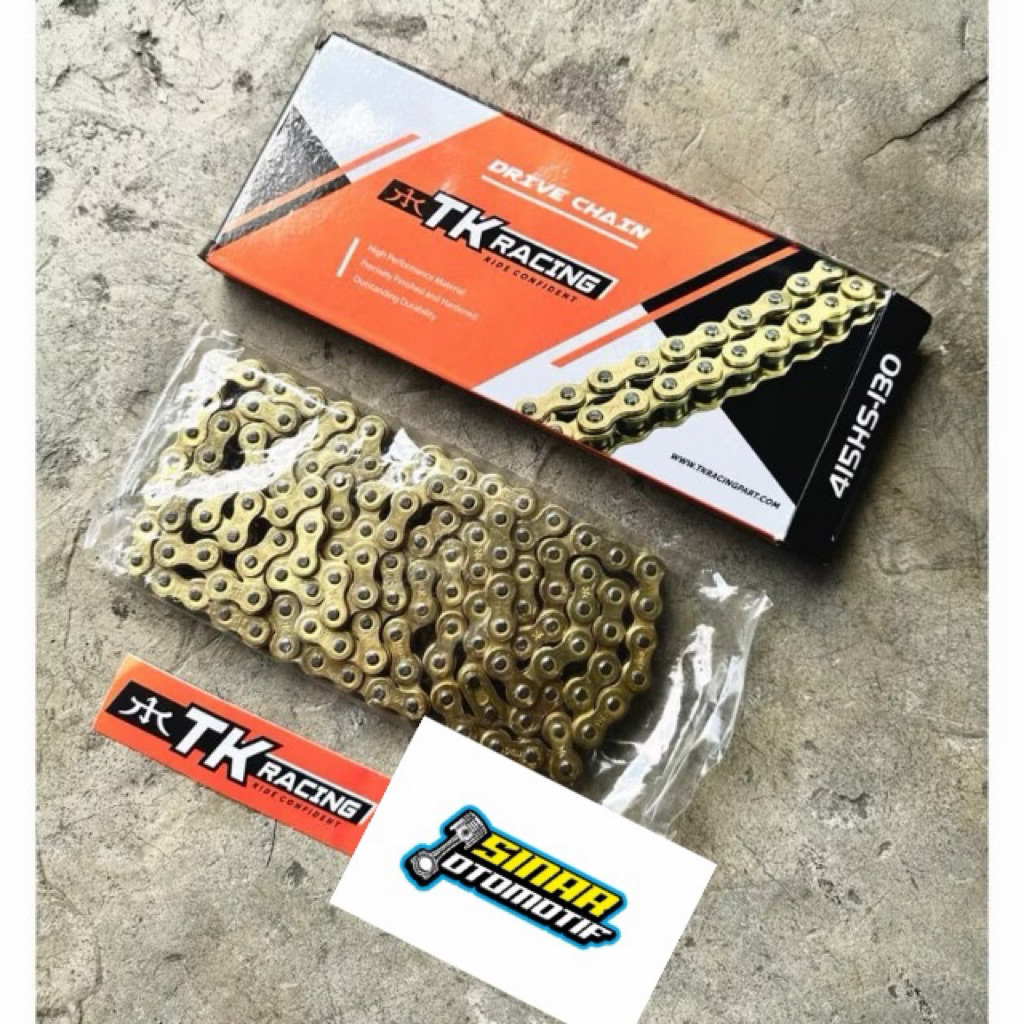 Jual Rantai TK racing 415HS 130L tipis gold | Shopee Indonesia