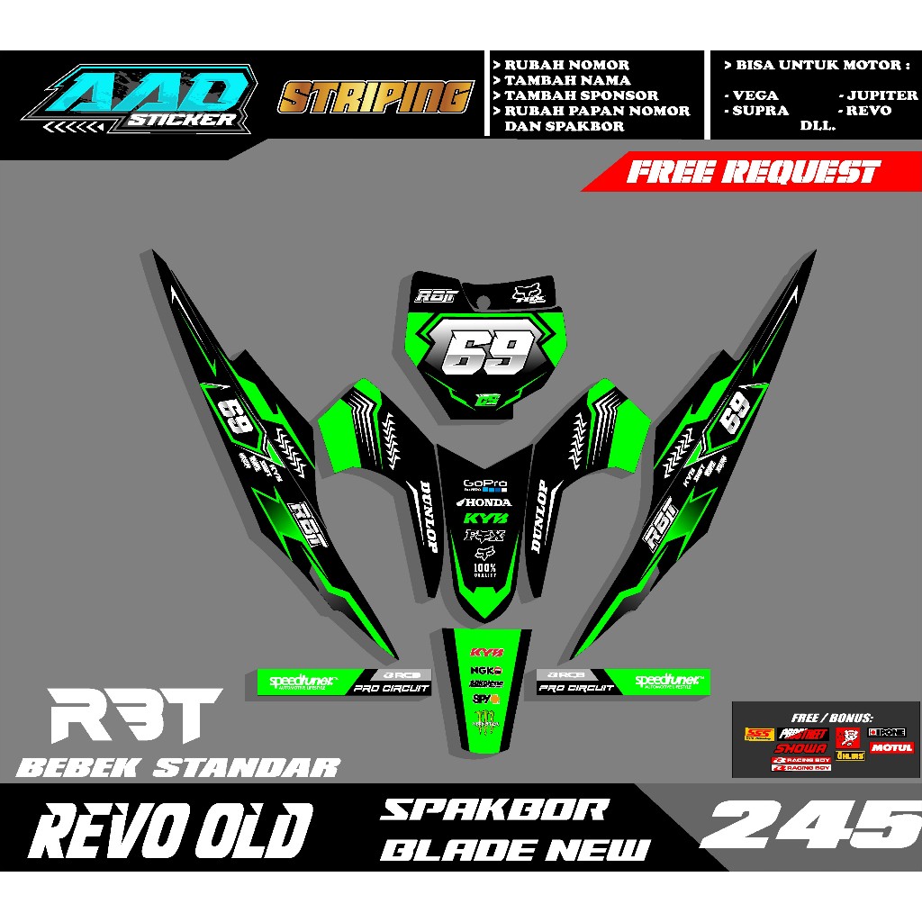 Jual STICKER STRIPING RBT REVO OLD BEBEK MODIF SUPERMOTO RBT new ...