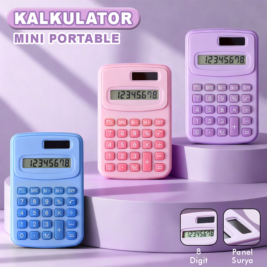 Jual Kalkulator Mini Portable 8 Digit Desain Pastel Elegan dengan Layar ...