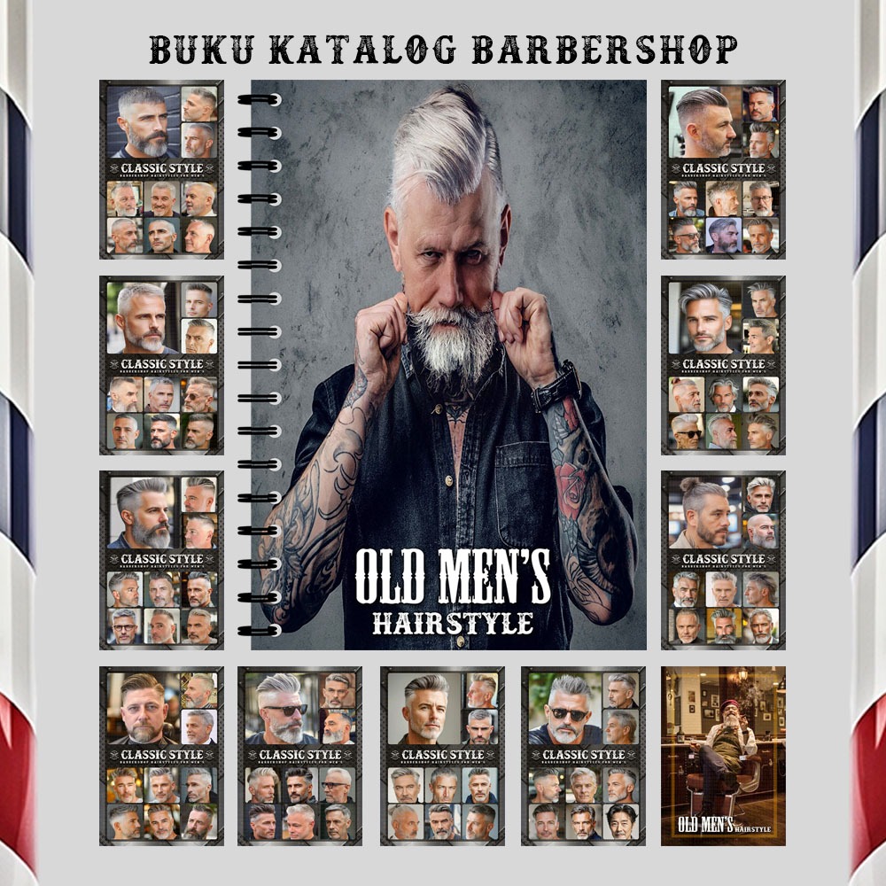 Jual Buku Katalog Model Potong Rambut Orang Tua - Buku Barbershop Old ...