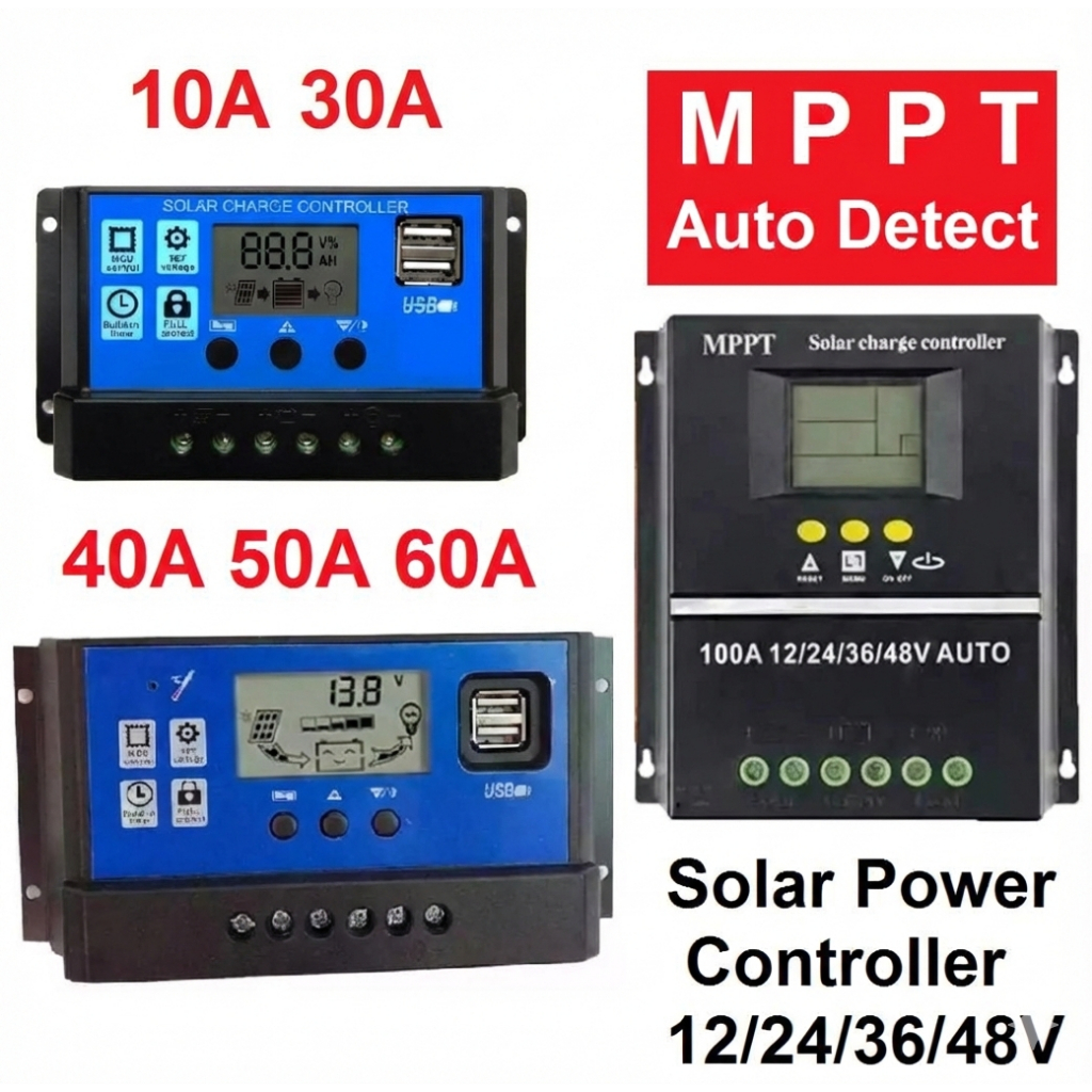 Jual Controller Solar Charge LCD LED Display Solar PWM 12V/24V 10A 20A ...